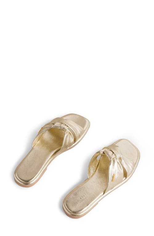 Ted Baker London Ashiyu Knot Slide Sandal in Gold