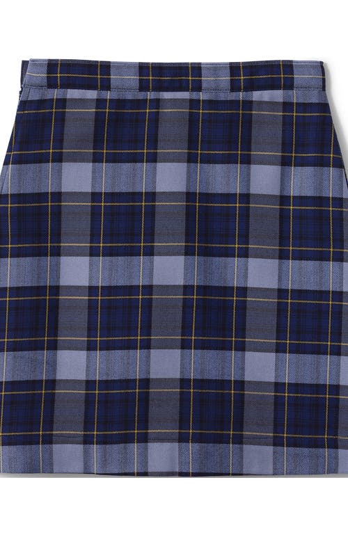 Shop Lands' End School Uniform Girls Slim Plaid A-line Skirt Below The Knee In Classic Navy Plaid