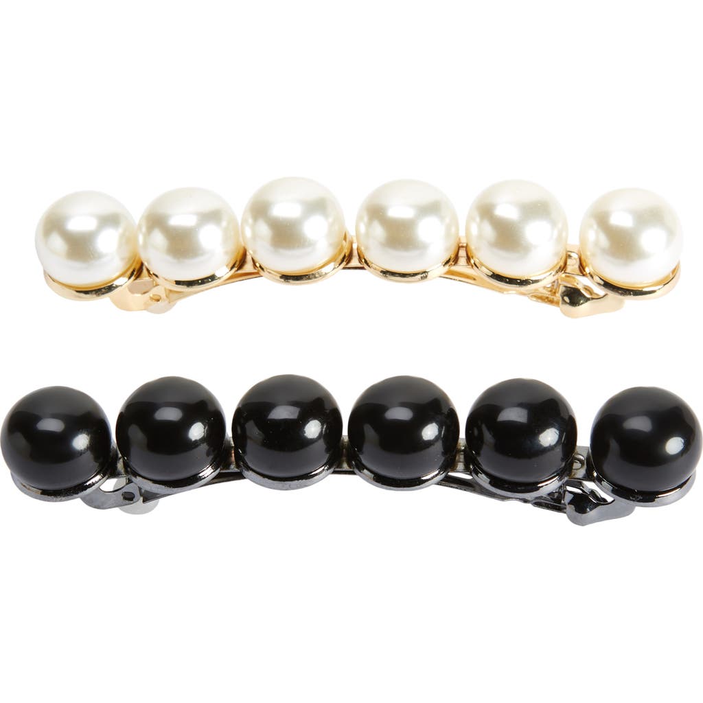 Tasha Assorted 2-pack Pearly Bead Hair Clips In Black