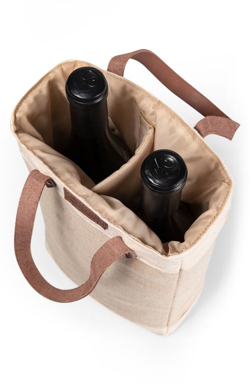 Picnic Time Pinot 2 Bottle Wine Bag In Beige