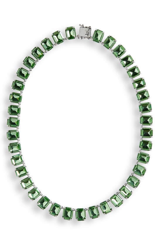 Martha Calvo Anna Czech Crystal Collar Necklace In Peridot