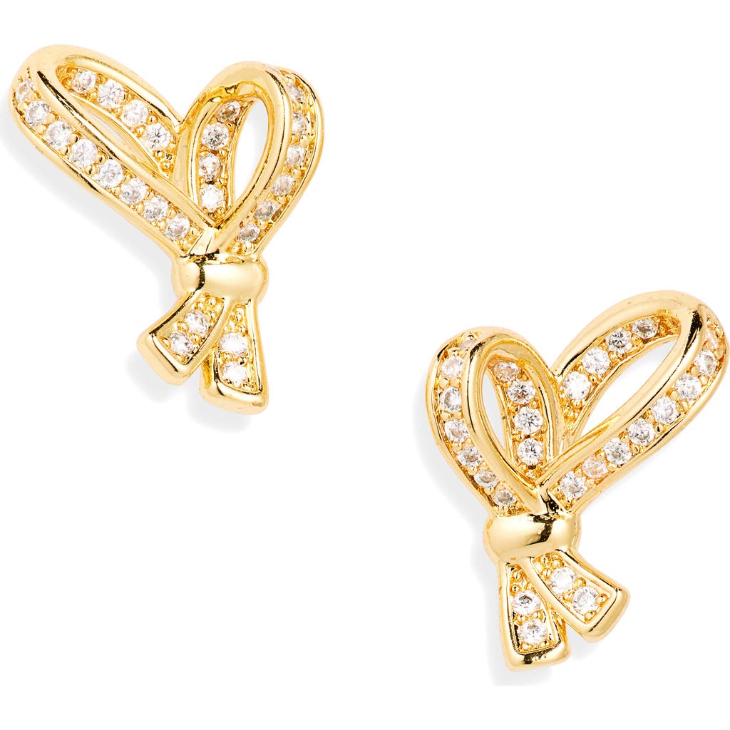 Kate Spade Saturday All Tied Up Pavé Stud Earrings In Clear/gold