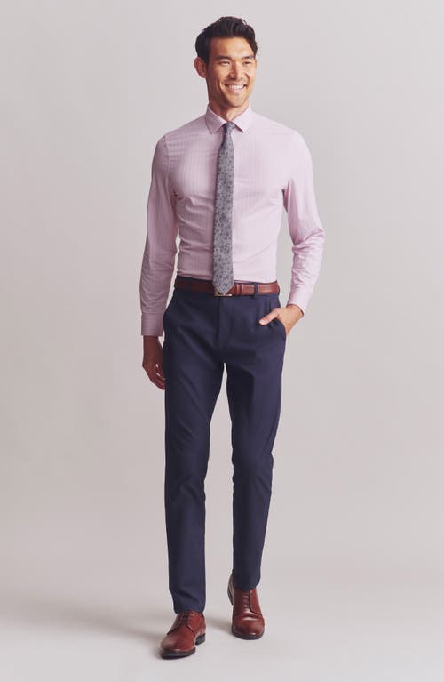 Shop Rhone Commuter Slim Fit Button-up Shirt In Cloud Gray Wide Stripe