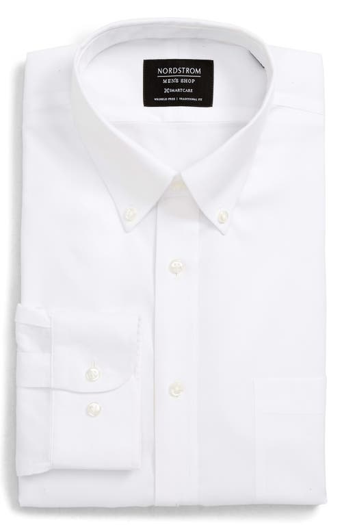 Nordstrom Smartcare™ Traditional Fit Pinpoint Dress Shirt in White Brilliant