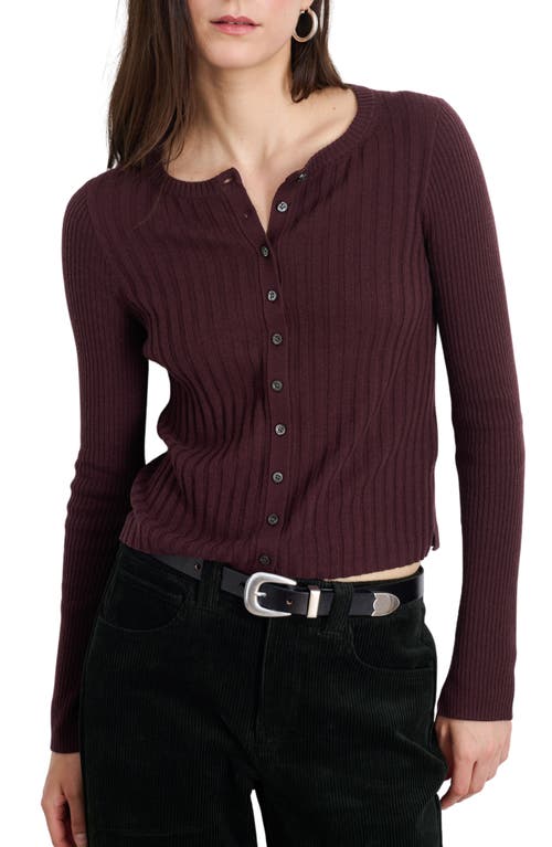 Alex Mill Rib Cardigan In Mahogany