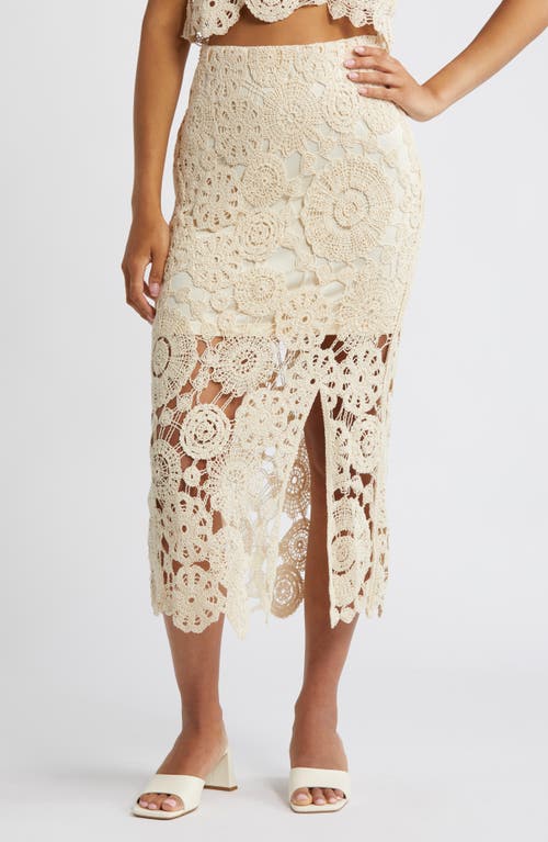 Lili High Waist Crochet Skirt in Sand Dollar