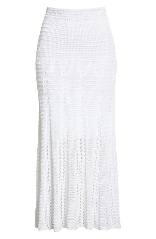 Shop Vince Organic Cotton Crochet Skirt In Optic White