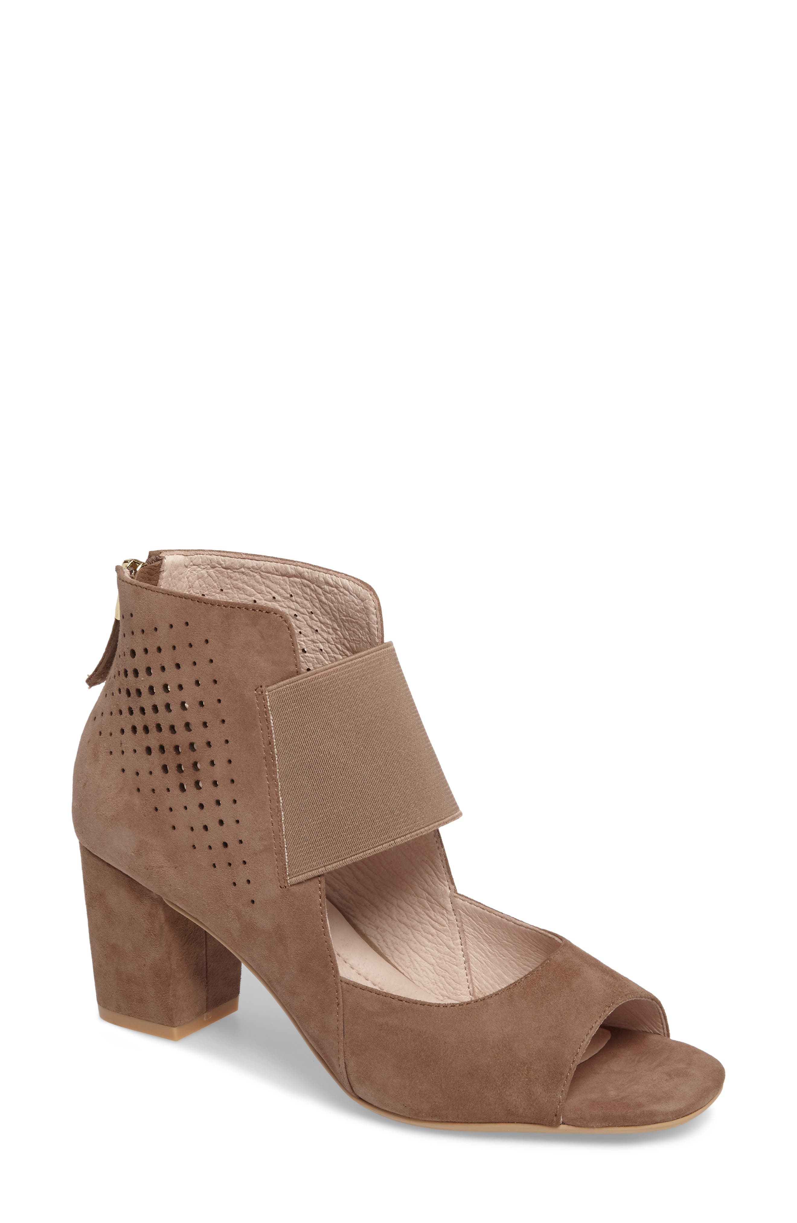 Sudini Nicola Laser Cut Open Toe Pump, Beige