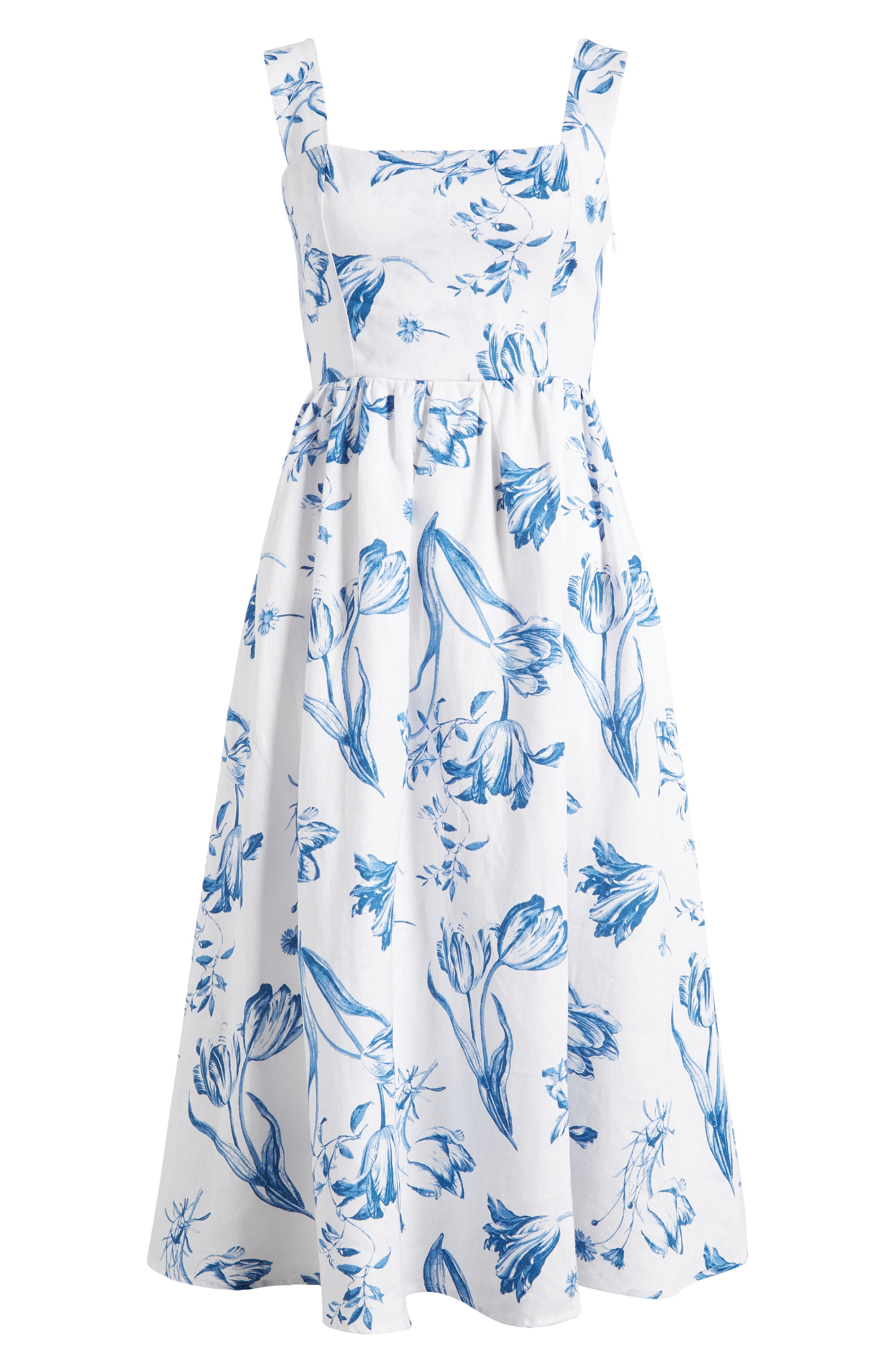 Reformation Frieda Floral Linen A-Line Dress in Lisse | Smart Closet