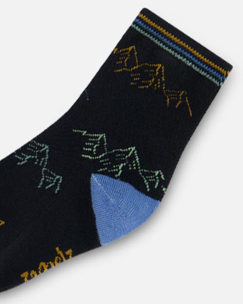 DEUX PAR DEUX DEUX PAR DEUX BOY'S SOCKS BLACK WITH MOUNTAINS 