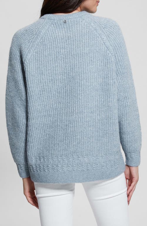 Shop Guess Margo Mixed Stitch Sweater In Blue Ribbon