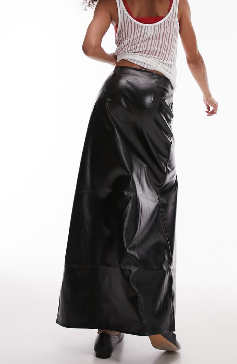 Topshop Double Slit Faux Leather Maxi Skirt | Nordstromrack