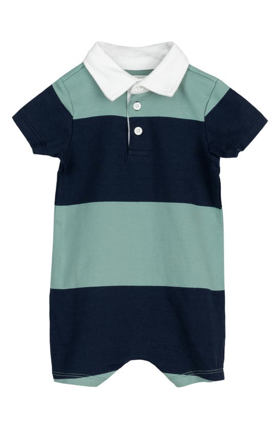 Miles The Label Stripe Rugby Romper In Teal