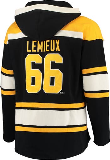 Men's '47 Mario Lemieux Black Pittsburgh Penguins Retired Player Name &  Number Lacer Pullover Hoodie