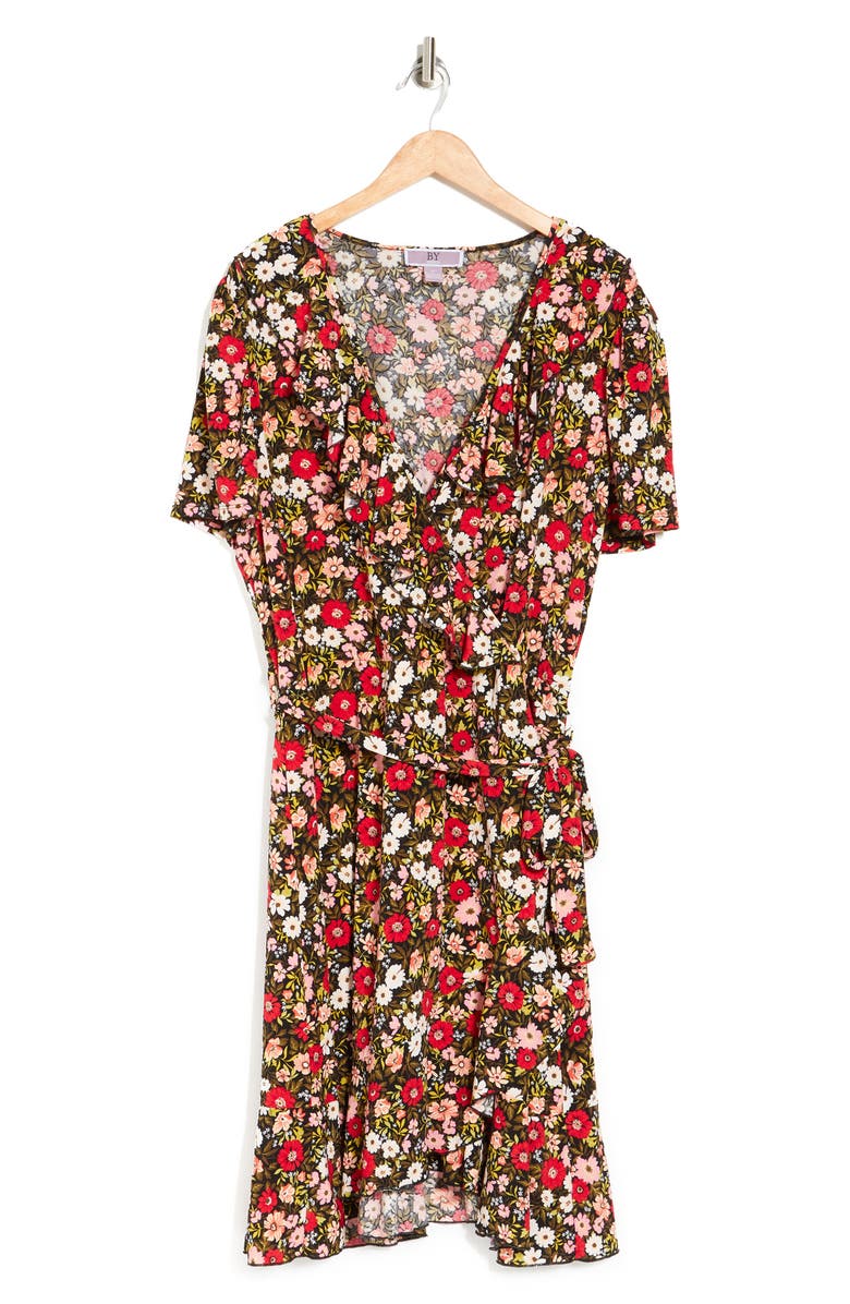 BY DESIGN Ruffle Floral Wrap Dress | Nordstromrack
