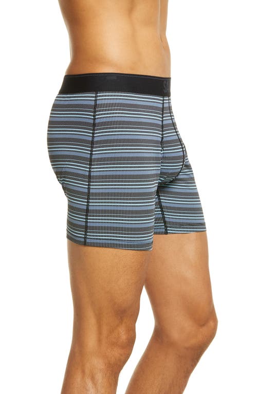 Saxx Quest Quick Dry 2-pack Mesh Boxer Briefs In Sunrise Stripe/black Ii