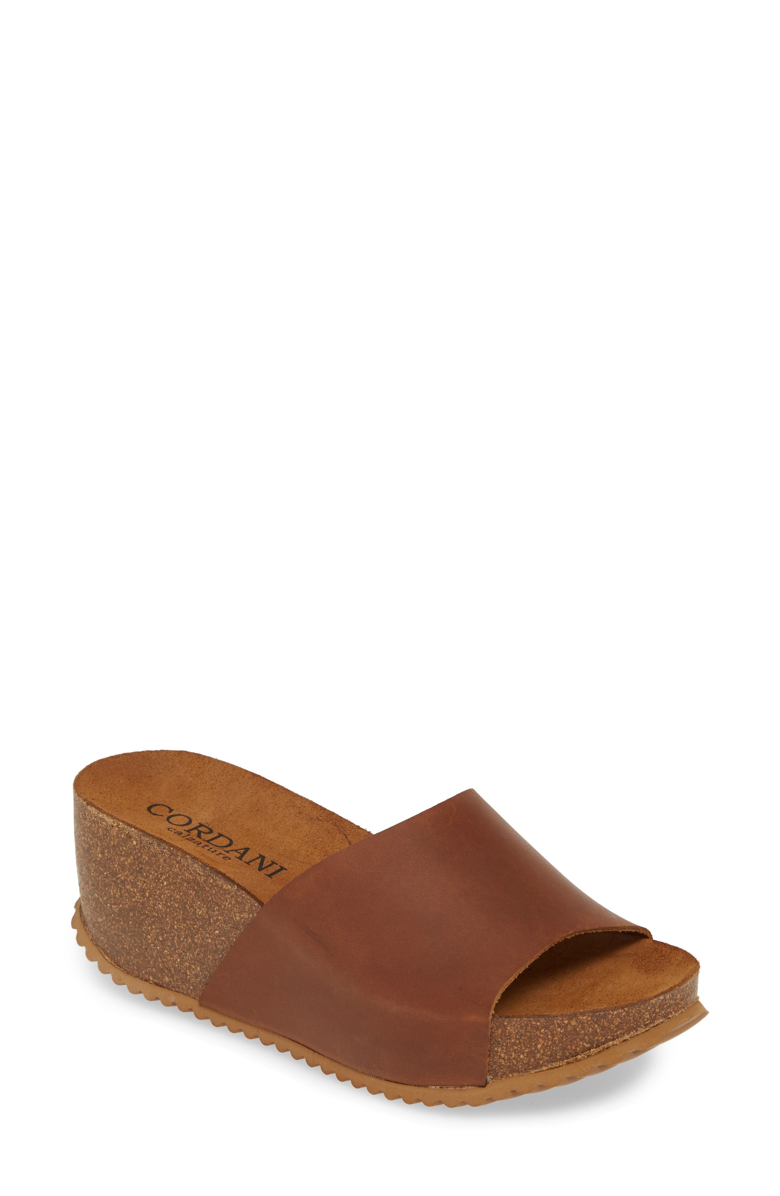 Cordani Margie Wedge Slide Sandal - Brown