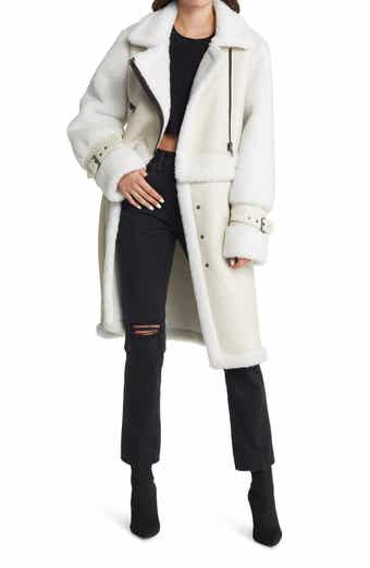 AZALEA WANG Gisele Faux Fur Trim Faux Leather Crop Jacket | Nordstrom