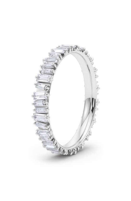 Shop Hautecarat Lab Created Baguette Diamond Tennis Bangle In 18k White Gold