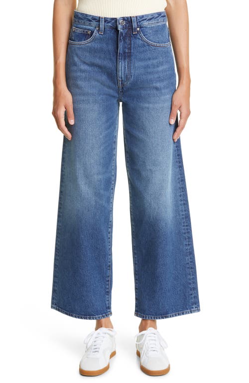 TOTEME Organic Cotton Crop Flare Wide Leg Jeans Washed Blue at Nordstrom, X 32