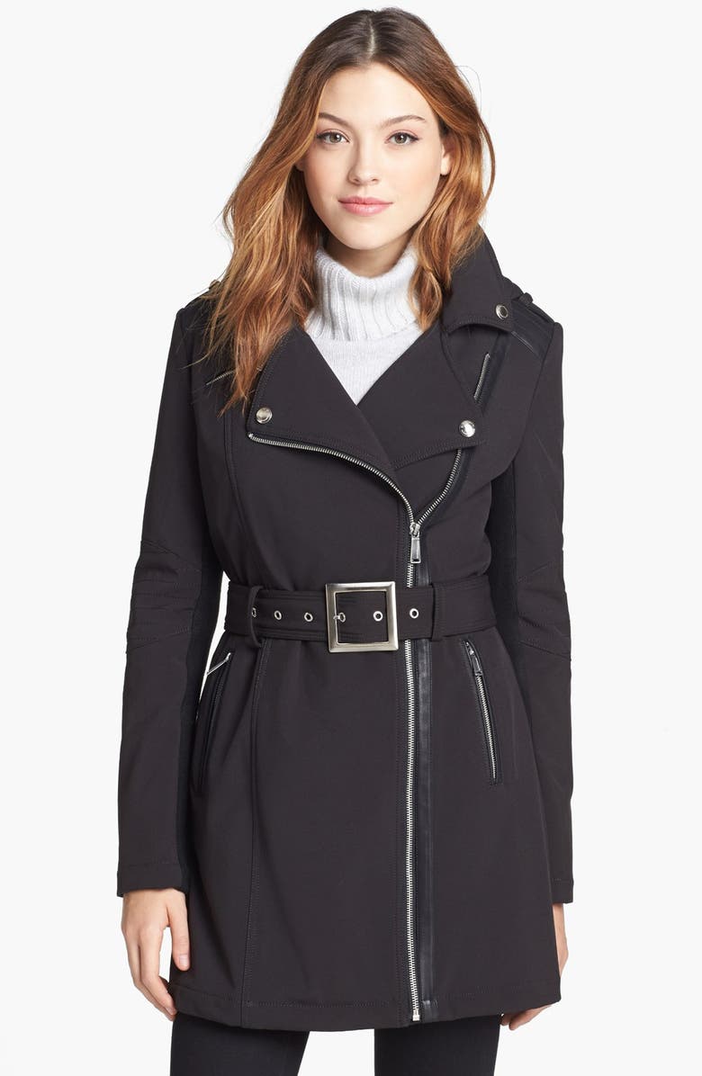 BCBGeneration Asymmetrical Belted Softshell Jacket (Online Only ...