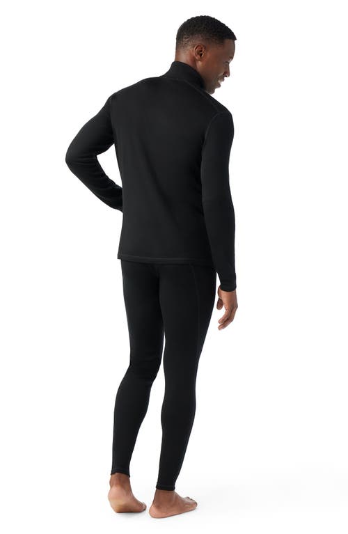 Smartwool Classic Thermal Merino Base Layer Quarter Zip Pullover In Black