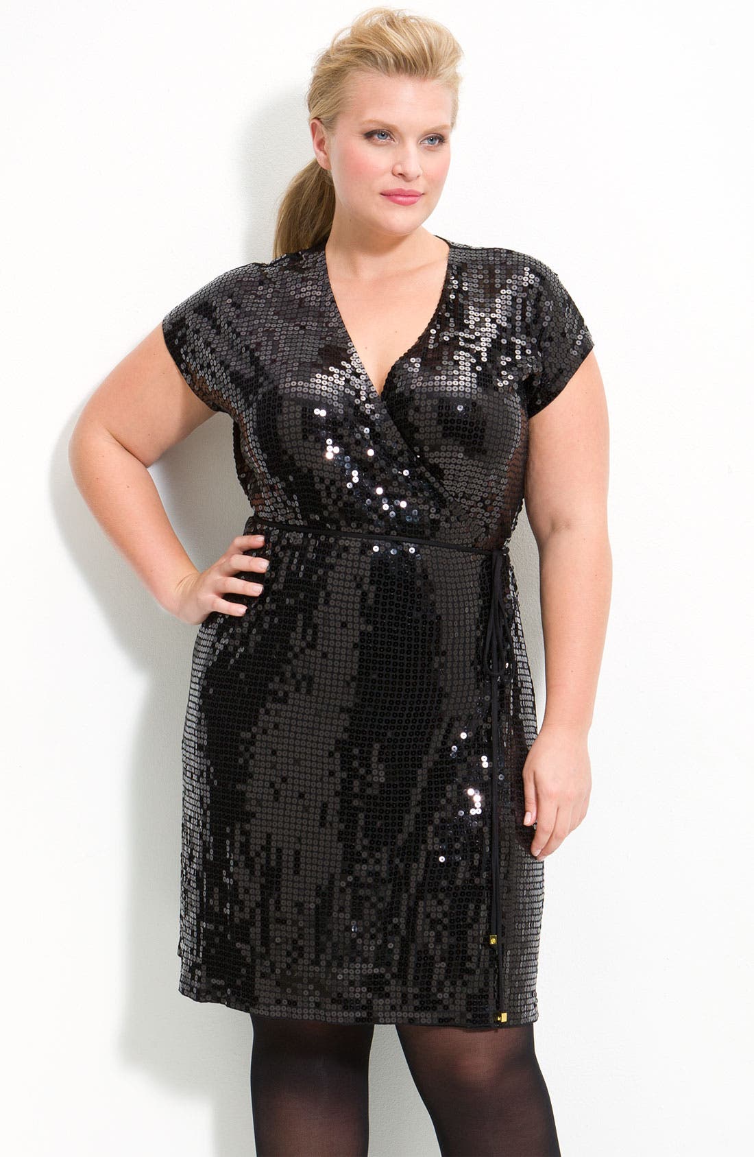 michael kors sequin wrap dress