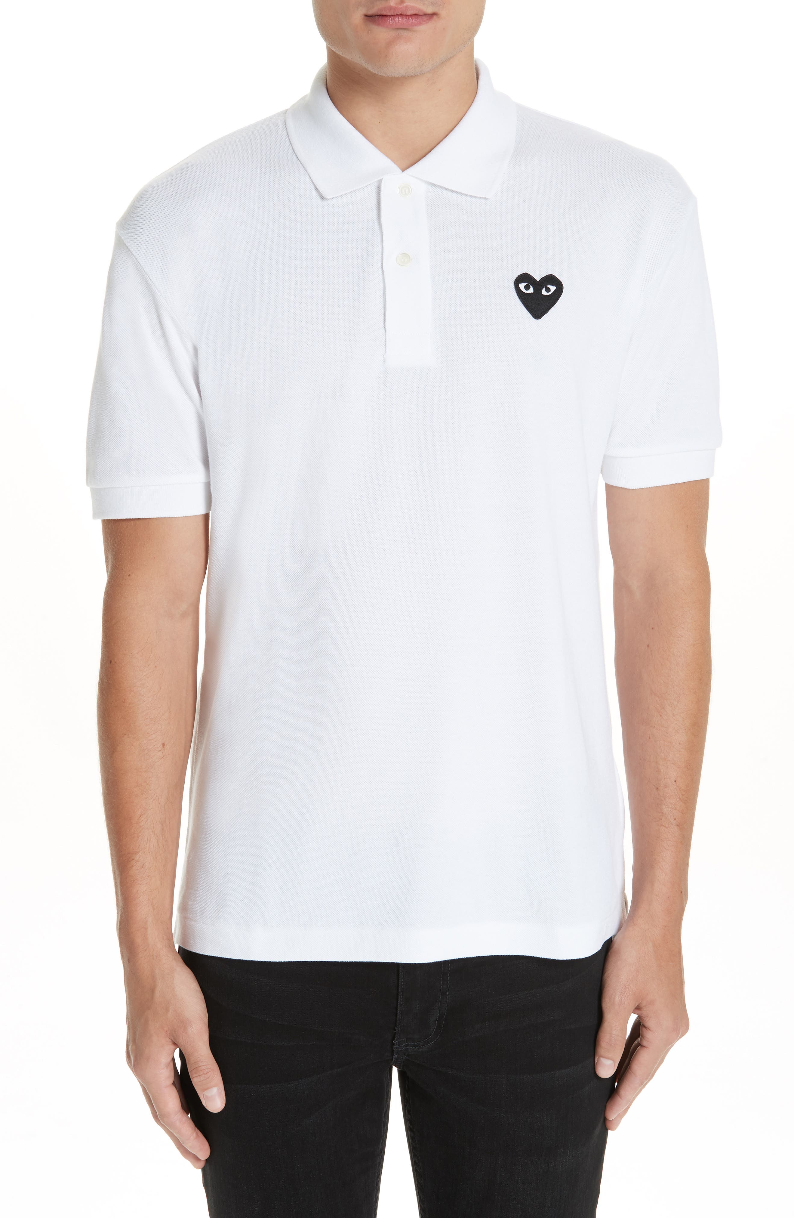 black white polo shirt