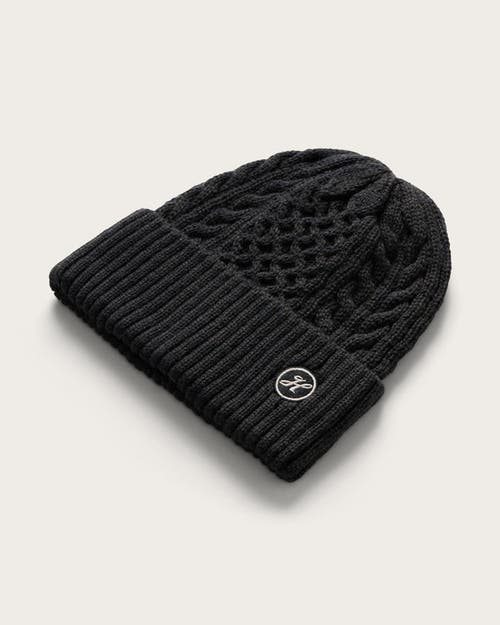 Hemlock Vulcan Cable Knit Baby Beanie In Black