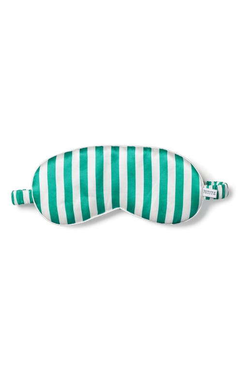 Petite Plume Stripe Mulberry Silk Sleep Mask in Green at Nordstrom