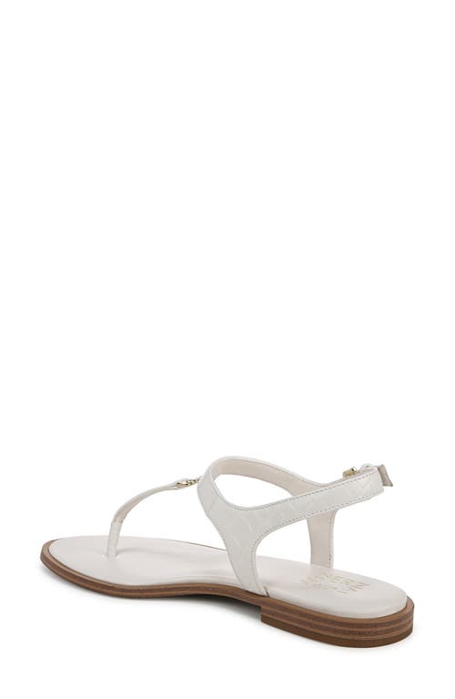 Naturalizer Lizzi T-strap Flat Sandals In Warm White