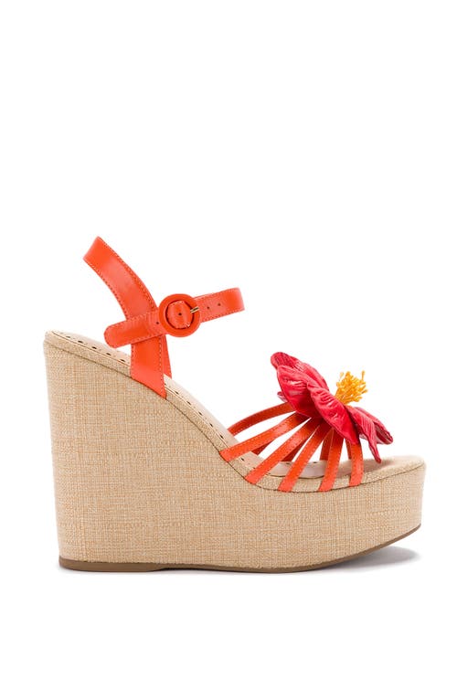 Shop Larroude Larroudé Magnolia Wedge In Orange