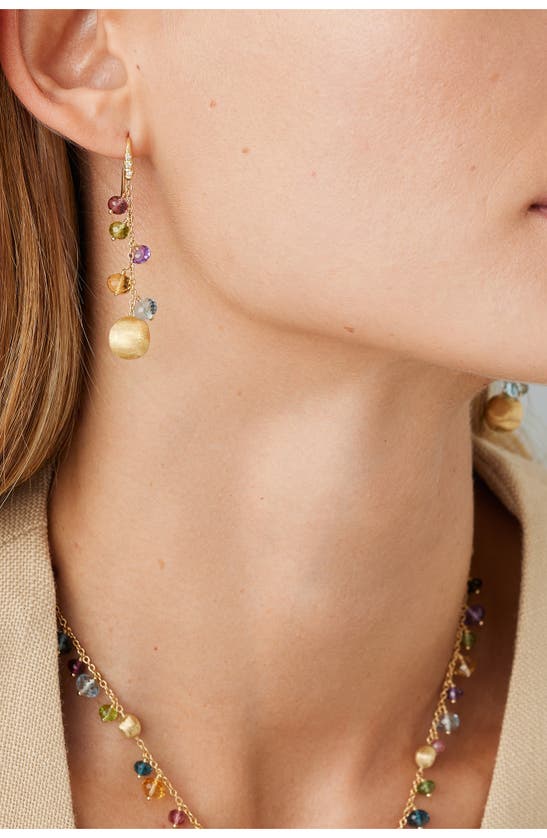 Marco Bicego 18k Yellow Gold Africa Multi Gemstone & Diamond Drop Earrings In 18k Yellow Gold