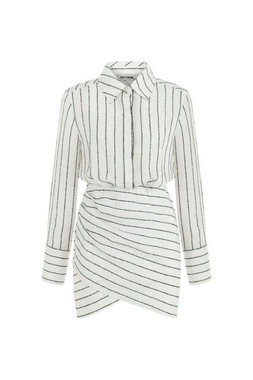 Shop Nocturne Striped Shirt Dress In Multi-colored