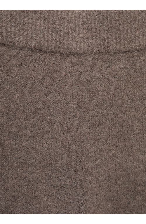 Mango Wide Leg Knit Pants In Brown