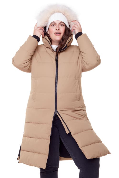 Alpine North Kluane Women's Vegan Down (recycled) Ultra Long Length Parka In Camel