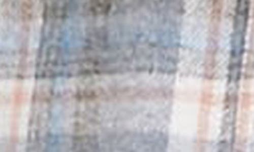 Wishlist Plaid Brushed Long Shacket In Blue
