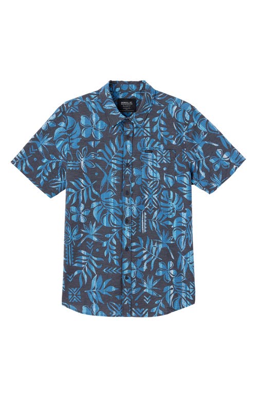 Shop O'neill Trvlr Traverse Stripe Upf 50+ Button-up Shirt In Black/blue