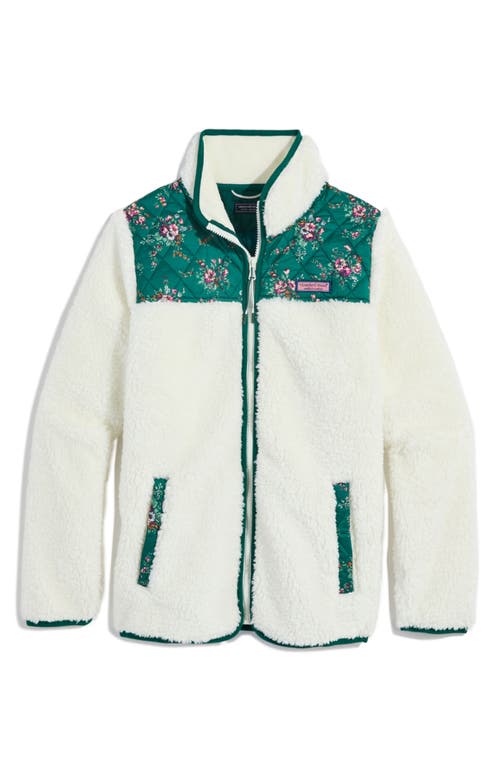 Shop Vineyard Vines Quilted High Pile Fleece Jacket In Janet Floral - Cg