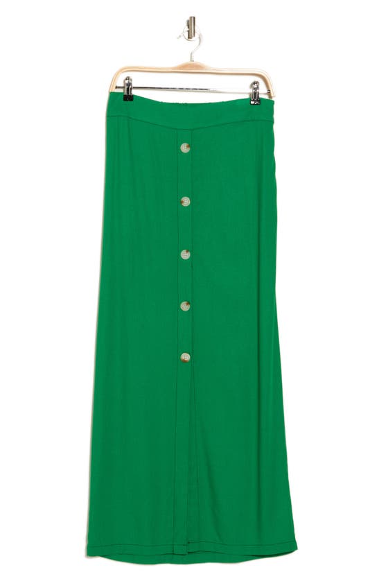 Shop By Design Abby Button Front Maxi Skirt In Fern Green
