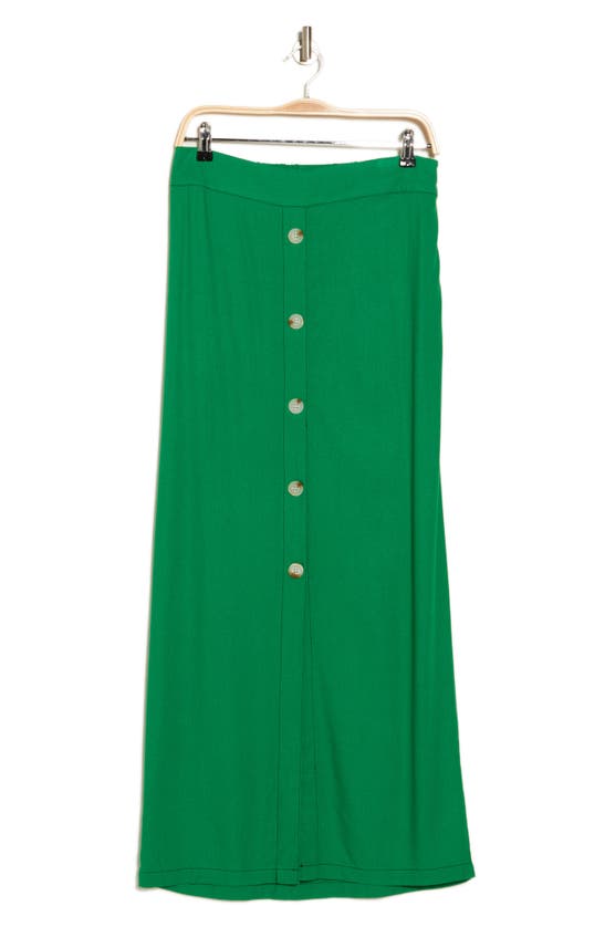By Design Abby Button Front Maxi Skirt In Fern Green