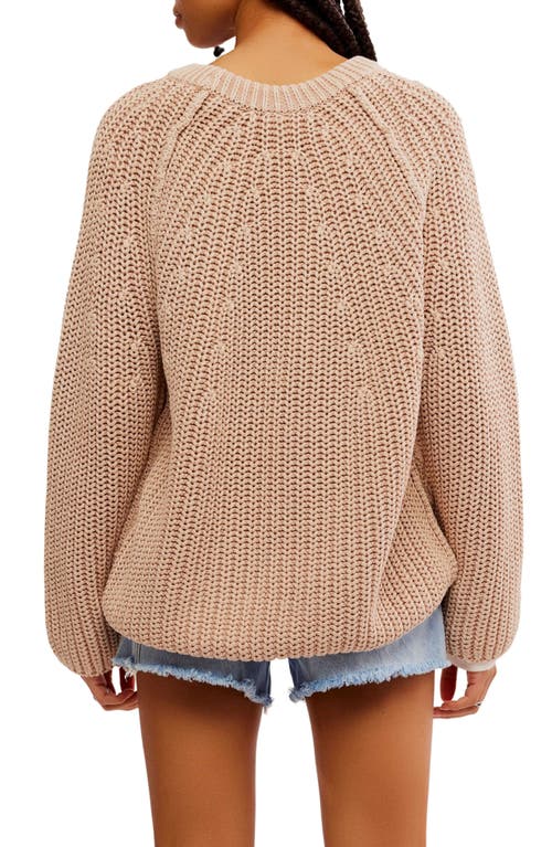 Shop Free People Take Me Home Cotton Sweater In Sandcastle