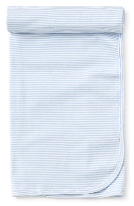 Kissy Kissy Simple Stripes Baby Receiving Blanket In Light Blue