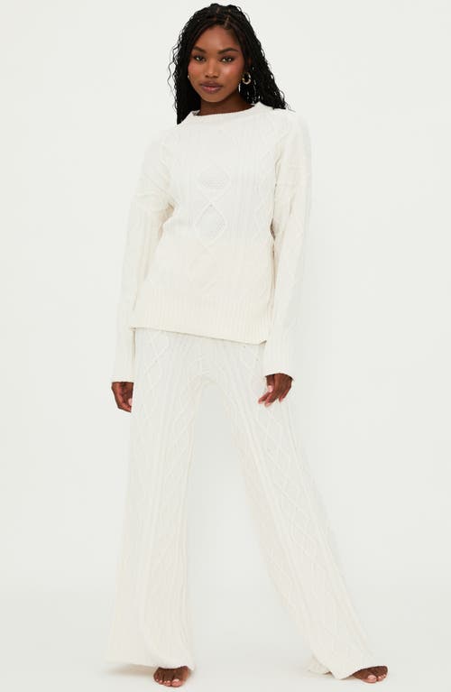 Shop Beach Riot Rayne Cable Knit Pants In Cream Cable