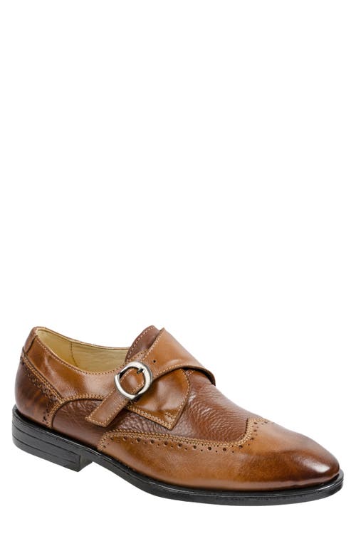 Sandro Moscoloni Monk Strap Wingtip Loafer in Tan