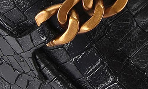 Kurt Geiger London Luca Croc Embossed Loafer In Charcoal