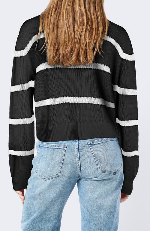 Shop Noisy May Maysa Stripe Crewneck Sweater In Black Stripes Eggnog