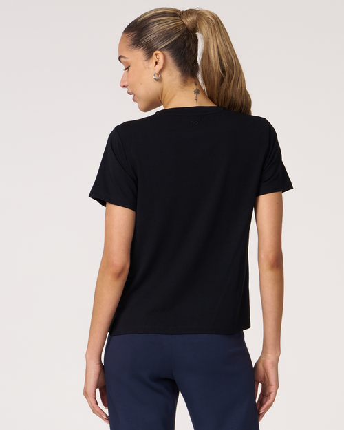 Shop Rebody Active Rebody Essentials Short Sleeve Top In Black