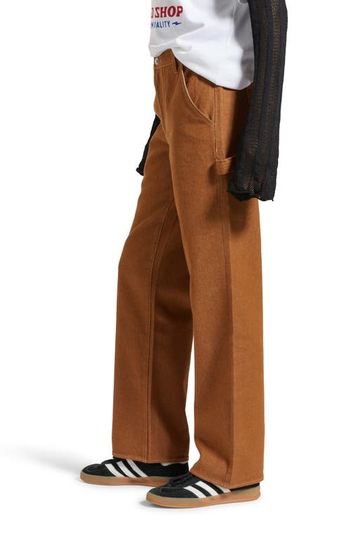 Brixton Essex Wide Leg Painter Pants In Washed Copper