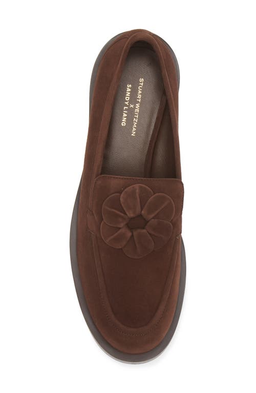 Stuart Weitzman X Sandy Liang Loafer In Walnut Suede